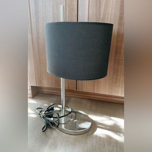Silver and black table lamp